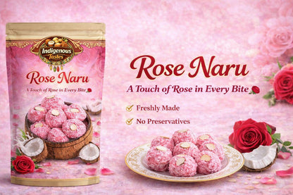 Rose Coconut Naru - Traditional Homemade Bengali sweet (300g)